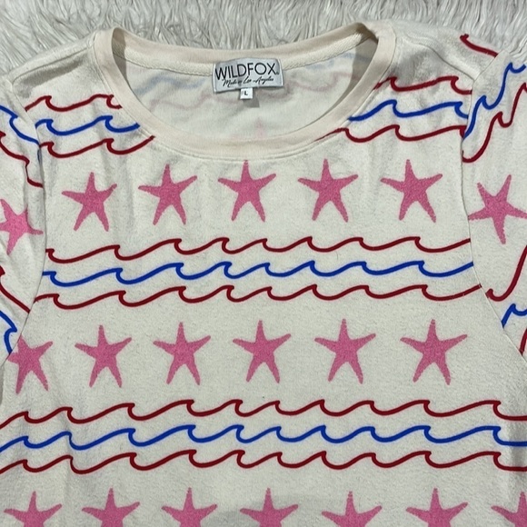 Wildfox Sea Stars & Stripes Baggy Beach Jumper Sweatshirt - Picture 6 of 11